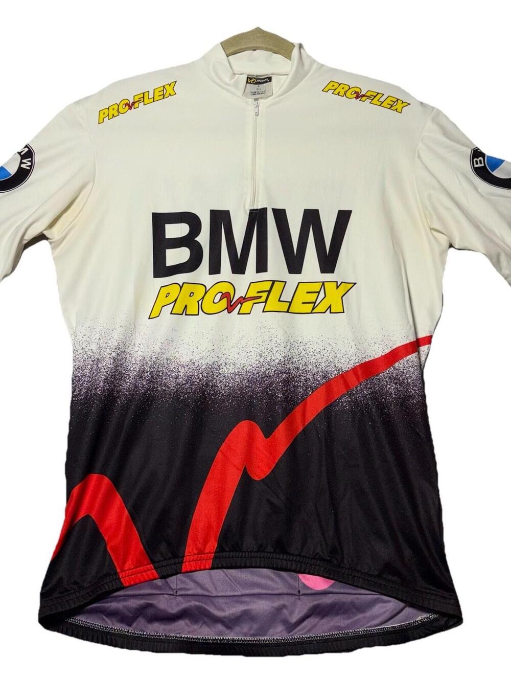 Vintage PRO FLEX BMW Vomax Shimano Cycling Team Jersey Size L, RARE! Shirt